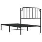 vidaXL Estructura de cama con cabecero metal negro 90x200 cm