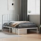 vidaXL Estructura de cama de metal con cabecero blanco 107x203 cm vidaXL Estructura de cama de metal con cabecero blanco 107x203 cm