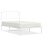 vidaXL Estructura de cama de metal con cabecero blanco 107x203 cm vidaXL Estructura de cama de metal con cabecero blanco 107x203 cm