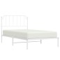 vidaXL Estructura de cama de metal con cabecero blanco 107x203 cm vidaXL Estructura de cama de metal con cabecero blanco 107x203 cm