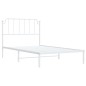 vidaXL Estructura de cama de metal con cabecero blanco 107x203 cm vidaXL Estructura de cama de metal con cabecero blanco 107x203 cm