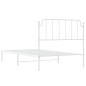 vidaXL Estructura de cama de metal con cabecero blanco 107x203 cm vidaXL Estructura de cama de metal con cabecero blanco 107x203 cm