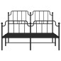 vidaXL Estructura de cama cabecero y pie de cama metal negro 150x200cm