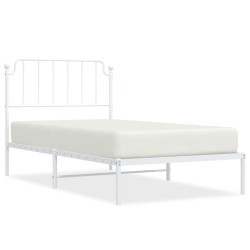 vidaXL Estructura de cama de metal con cabecero blanco 100x190 cm