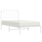vidaXL Estructura de cama de metal con cabecero blanco 100x190 cm vidaXL Estructura de cama de metal con cabecero blanco 100x190 cm