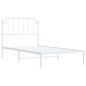 vidaXL Estructura de cama de metal con cabecero blanco 100x190 cm vidaXL Estructura de cama de metal con cabecero blanco 100x190 cm