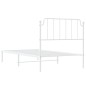 vidaXL Estructura de cama de metal con cabecero blanco 100x190 cm vidaXL Estructura de cama de metal con cabecero blanco 100x190 cm