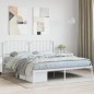 vidaXL Estructura de cama con cabecero metal blanca 160x200 cm