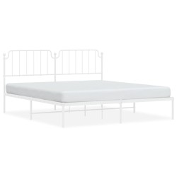 vidaXL Estructura de cama con cabecero metal blanca 160x200 cm