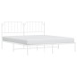 vidaXL Estructura de cama con cabecero metal blanca 160x200 cm