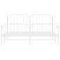 vidaXL Estructura cama metal con cabecero y estribo blanco 180x200 cm vidaXL Estructura cama metal con cabecero y estribo blanco 180x200 cm