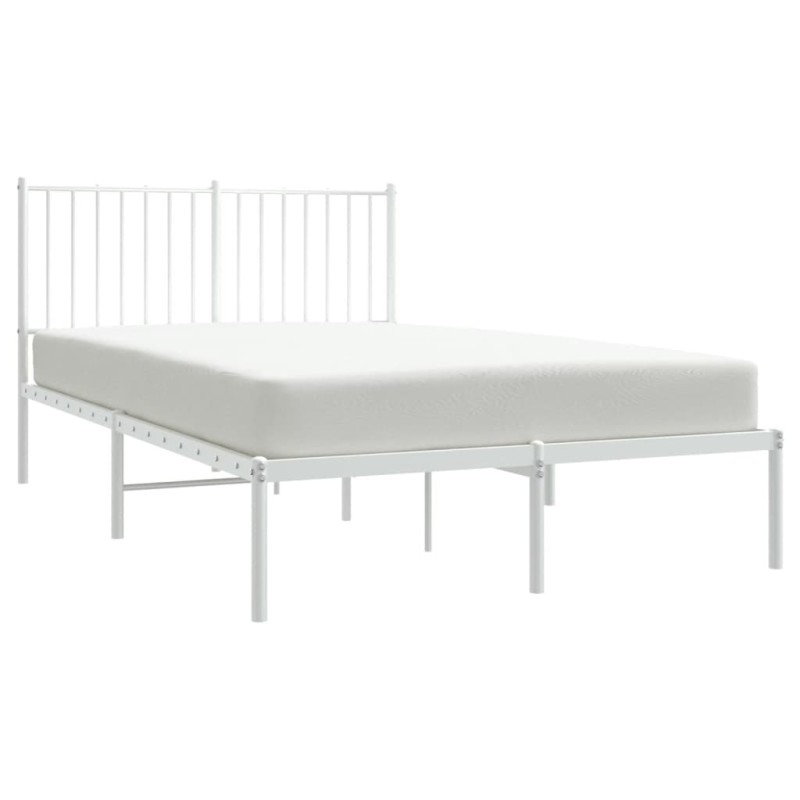 vidaXL Estructura de cama de metal con cabecero blanca 120x200 cm vidaXL Estructura de cama de metal con cabecero blanca 120x200 cm