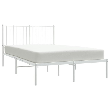 vidaXL Estructura de cama de metal con cabecero blanca 120x200 cm
