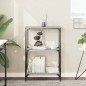 vidaXL Librería 3 estantes madera ingeniería gris Sonoma 59x35x90,5 cm