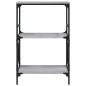 vidaXL Librería 3 estantes madera ingeniería gris Sonoma 59x35x90,5 cm