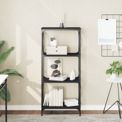 vidaXL Librería de 4 estantes madera ingeniería negro 59x35x132 cm