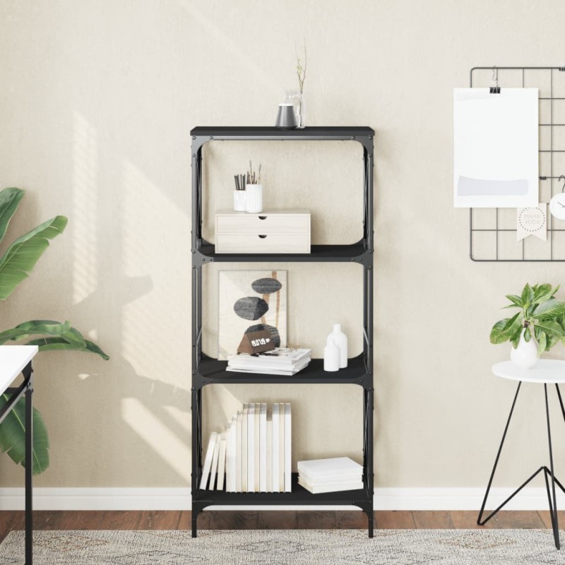 vidaXL Librería de 4 estantes madera ingeniería negro 59x35x132 cm vidaXL Librería de 4 estantes madera ingeniería negro 59x35x132 cm