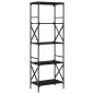 vidaXL Librería de 5 estantes madera ingeniería negro 59x35x171 cm vidaXL Librería de 5 estantes madera ingeniería negro 59x35x171 cm
