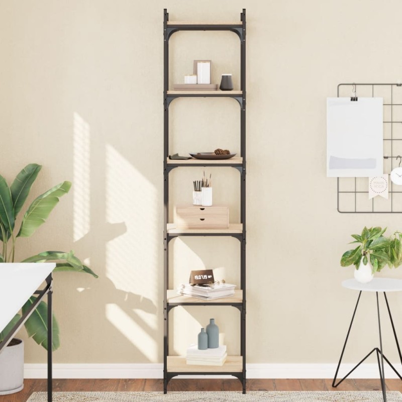 vidaXL Librería 6 estantes madera ingeniería roble Sonoma 40x30x188 cm vidaXL Librería 6 estantes madera ingeniería roble Sonoma 40x30x188 cm