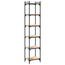 vidaXL Librería 6 estantes madera ingeniería roble Sonoma 40x30x188 cm