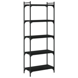vidaXL Librería de 5 estantes madera de ingeniería negro 60x30x154 cm