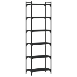 vidaXL Librería de 6 estantes madera de ingeniería negro 60x30x188 cm