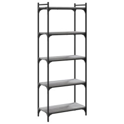 vidaXL Librería 5 estantes madera ingeniería gris Sonoma 60x30x154 cm