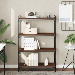 vidaXL Librería 4 estantes madera ingeniería roble marrón 80x30x120 cm
