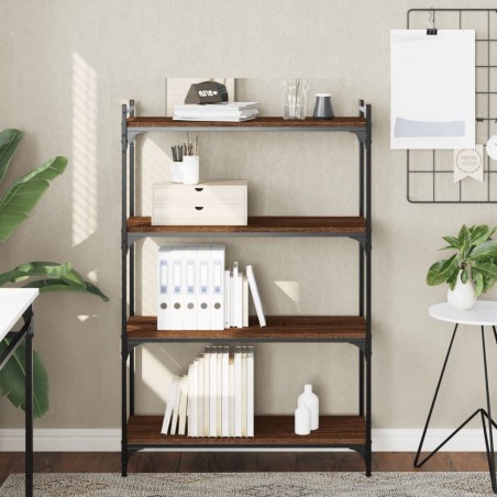 vidaXL Librería 4 estantes madera ingeniería roble marrón 80x30x120 cm