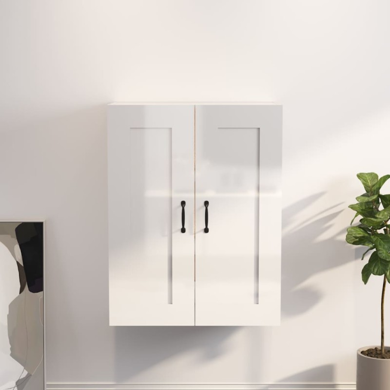 vidaXL Armario de pared colgante blanco brillante 69,5x32,5x90 cm vidaXL Armario de pared colgante blanco brillante 69,5x32,5x90 cm