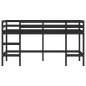 vidaXL Cama alta de niños escalera madera maciza pino negra 90x200 cm vidaXL Cama alta de niños escalera madera maciza pino negra 90x200 cm