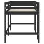 vidaXL Cama alta de niños escalera madera maciza pino negra 90x200 cm vidaXL Cama alta de niños escalera madera maciza pino negra 90x200 cm