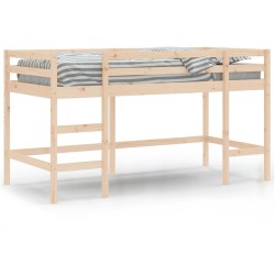 vidaXL Cama alta de niños con escalera madera maciza pino 90x200 cm