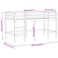 vidaXL Cama alta de niños con escalera madera maciza pino 90x200 cm vidaXL Cama alta de niños con escalera madera maciza pino 90x200 cm