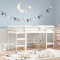 vidaXL Cama alta de niños con escalera madera maciza blanca 90x200 cm vidaXL Cama alta de niños con escalera madera maciza blanca 90x200 cm