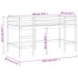 vidaXL Cama alta de niños con escalera madera maciza blanca 90x200 cm vidaXL Cama alta de niños con escalera madera maciza blanca 90x200 cm