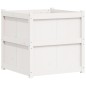 vidaXL Jardinera de madera maciza de pino blanca 70x70x70 cm vidaXL Jardinera de madera maciza de pino blanca 70x70x70 cm
