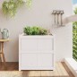 vidaXL Jardinera de madera maciza de pino blanca 70x70x70 cm vidaXL Jardinera de madera maciza de pino blanca 70x70x70 cm