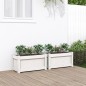 vidaXL Jardineras de exterior 2 unidades madera maciza de pino blanco vidaXL Jardineras de exterior 2 unidades madera maciza de pino blanco