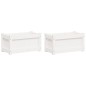 vidaXL Jardineras de exterior 2 unidades madera maciza de pino blanco vidaXL Jardineras de exterior 2 unidades madera maciza de pino blanco
