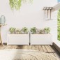 vidaXL Jardineras de exterior 2 unidades madera maciza de pino blanco vidaXL Jardineras de exterior 2 unidades madera maciza de pino blanco