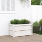 vidaXL Jardinera de madera maciza de pino blanca 90x50x50 cm