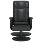 vidaXL Sillón reclinable con reposapiés cuero sintético negro vidaXL Sillón reclinable con reposapiés cuero sintético negro