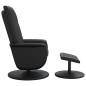 vidaXL Sillón reclinable con reposapiés cuero sintético negro vidaXL Sillón reclinable con reposapiés cuero sintético negro