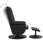 vidaXL Sillón reclinable con reposapiés cuero sintético negro vidaXL Sillón reclinable con reposapiés cuero sintético negro
