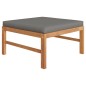 vidaXL Set de muebles de jardín 5 pzas madera de teca y cojines gris vidaXL Set de muebles de jardín 5 pzas madera de teca y cojines gris