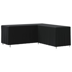 vidaXL Cubierta de sofá en forma de L Oxford 420D negro 254x254x80 cm