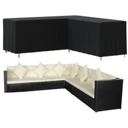 vidaXL Cubierta de sofá en forma de L Oxford 420D negro 254x254x80 cm