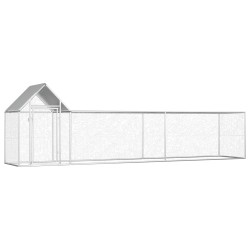 vidaXL Gallinero acero galvanizado 5x1x1,5 m