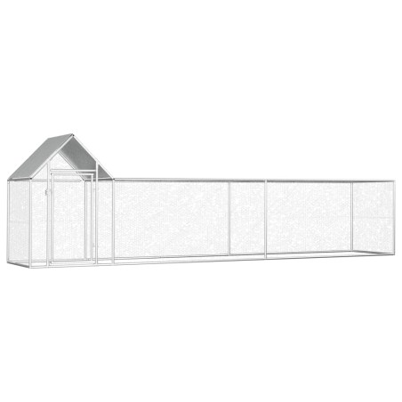 vidaXL Gallinero acero galvanizado 5x1x1,5 m